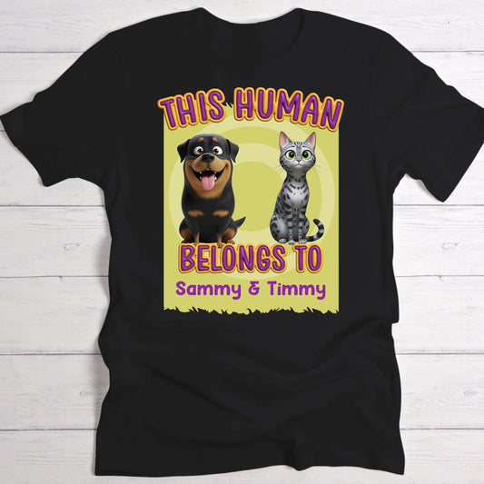 This human belongs to me - Personalised T-Shirt