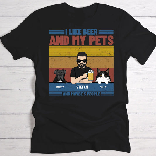 I like beer & my pets - Personalised T-Shirt