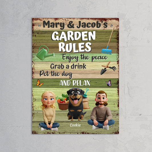 Our garden rules - Personalised Garden Sign