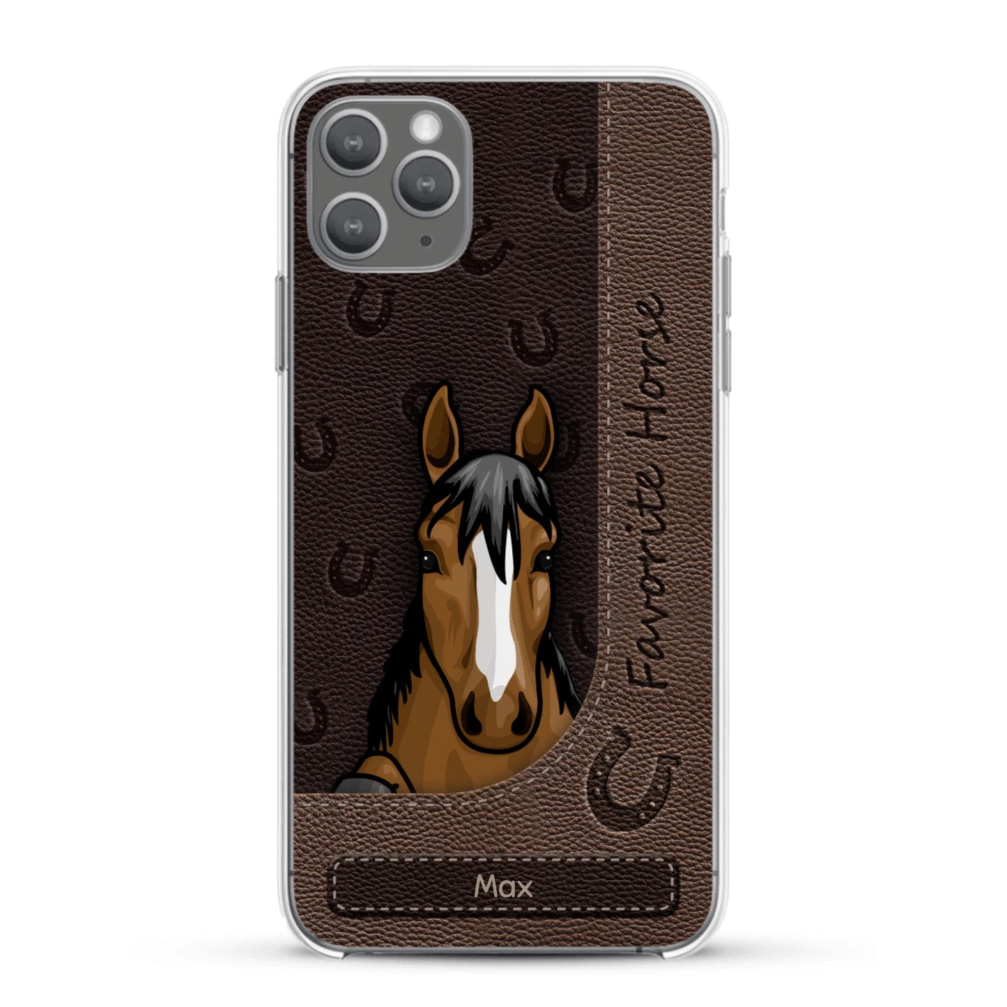 Peeking horses leather Look - Personalised Phone Case