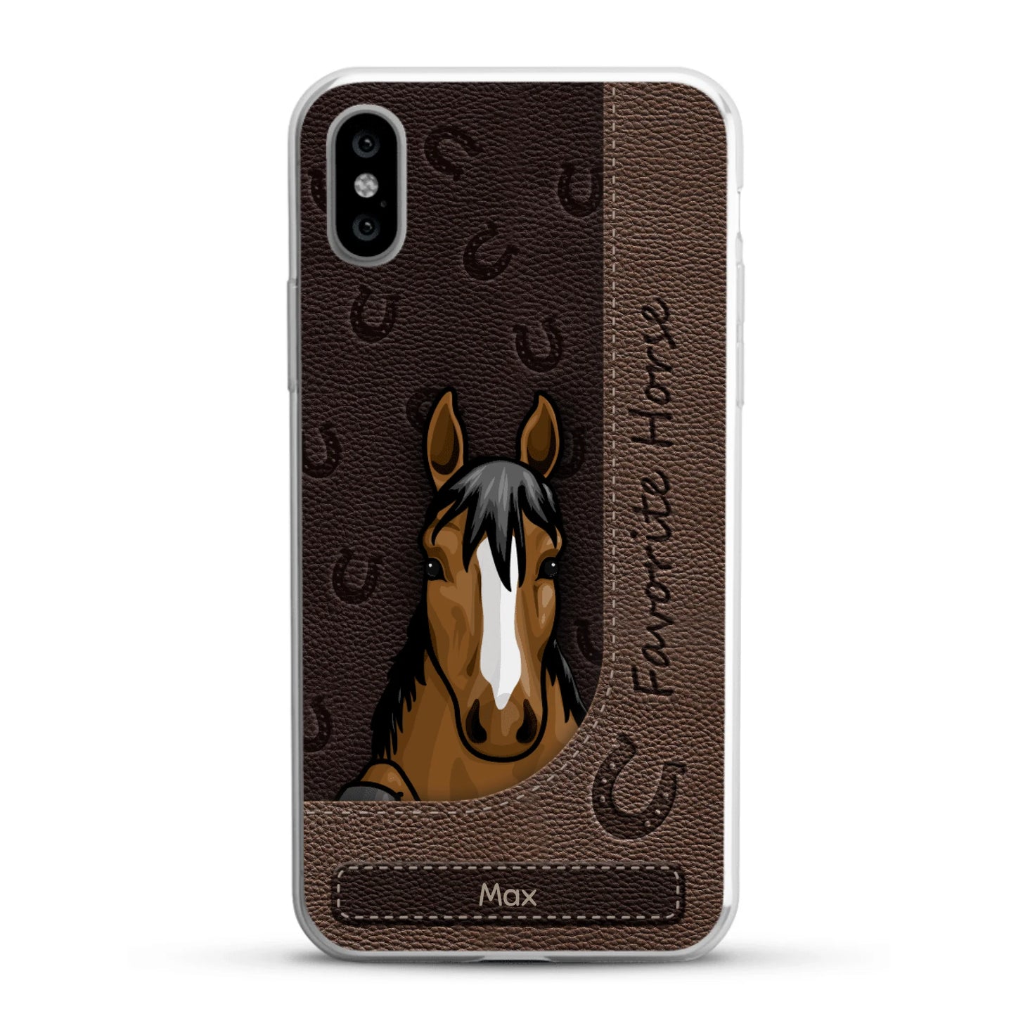 Peeking horses leather Look - Personalised Phone Case