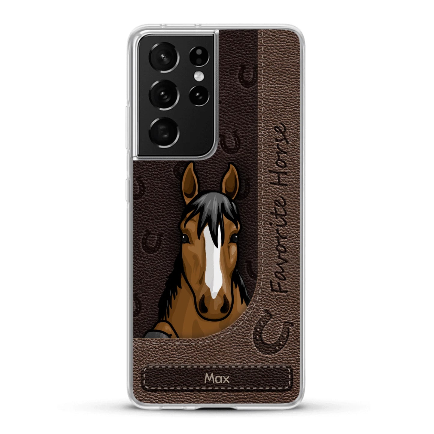 Peeking horses leather Look - Personalised Phone Case