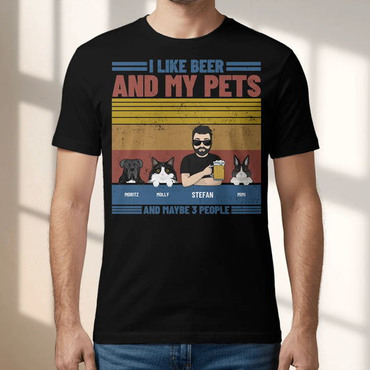 I like beer & my pets - Personalised T-Shirt