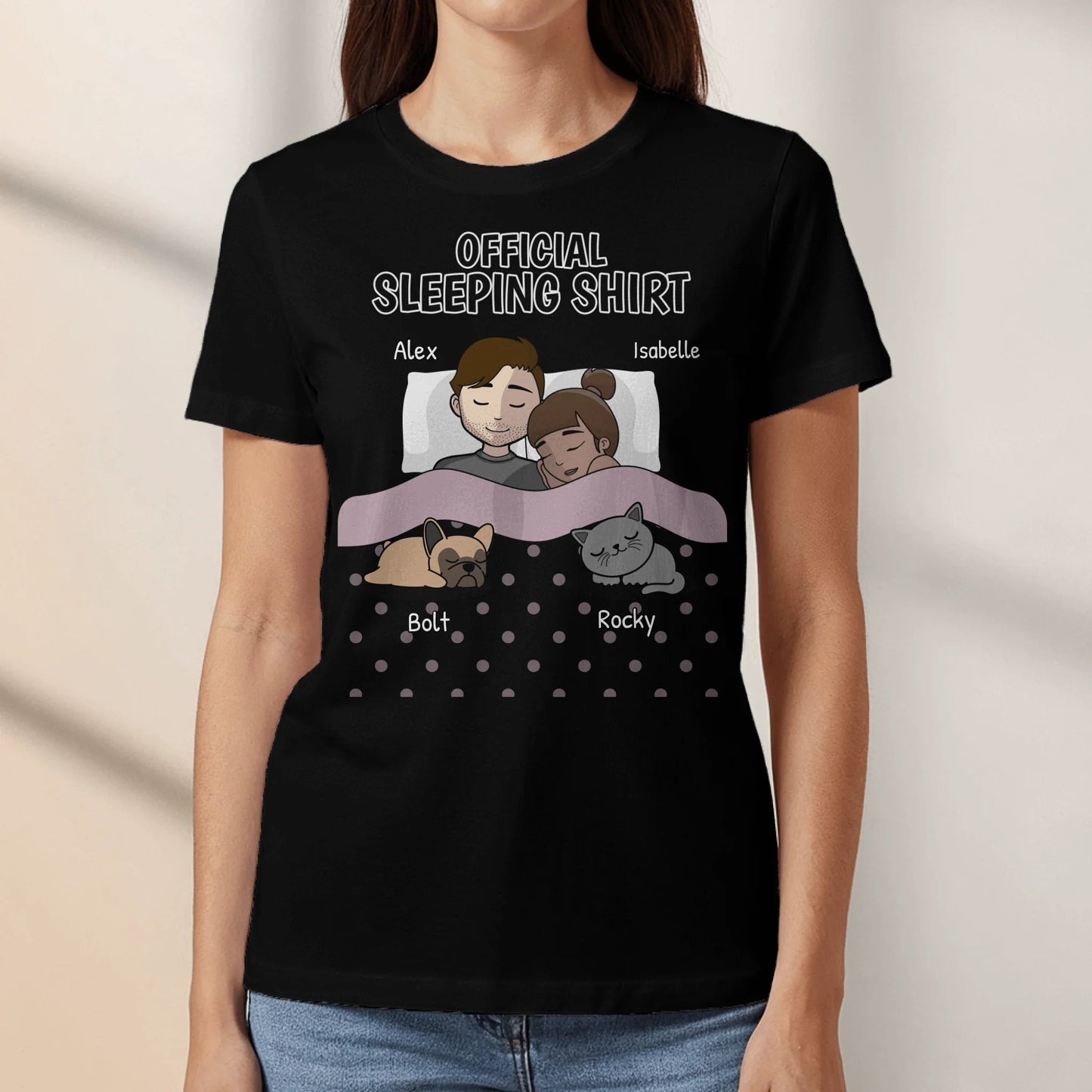 Cuddle time with pets - Personalised T-Shirt