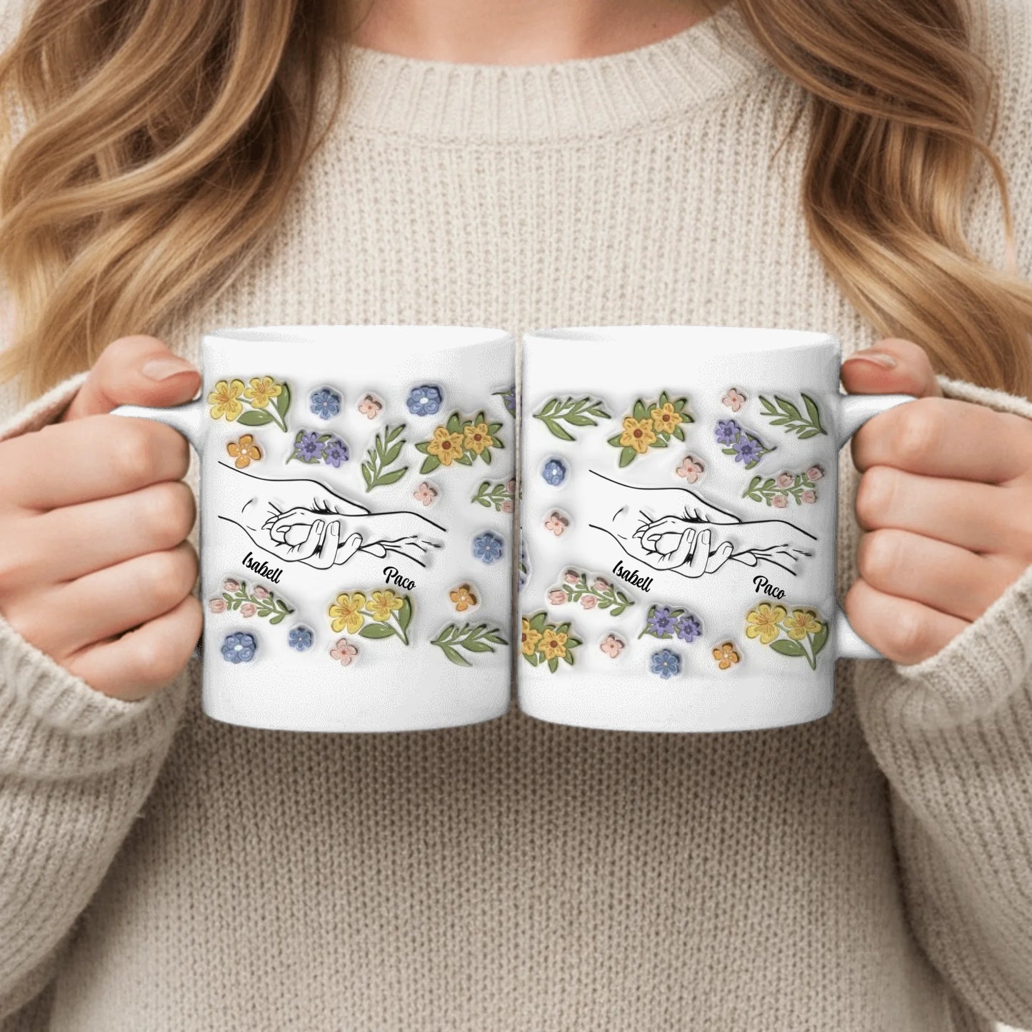 Hand and Paw (3D look) - Personalised Mug