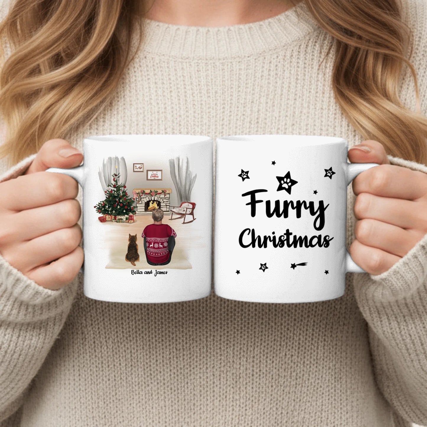 By the fireplace - Personalised Mug