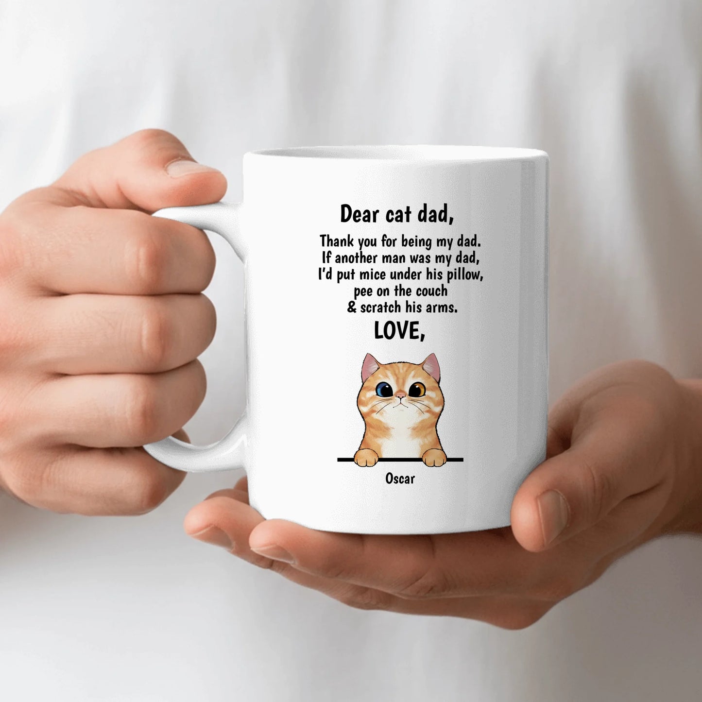Dear cat parent (curious cats) - Personalised Mug
