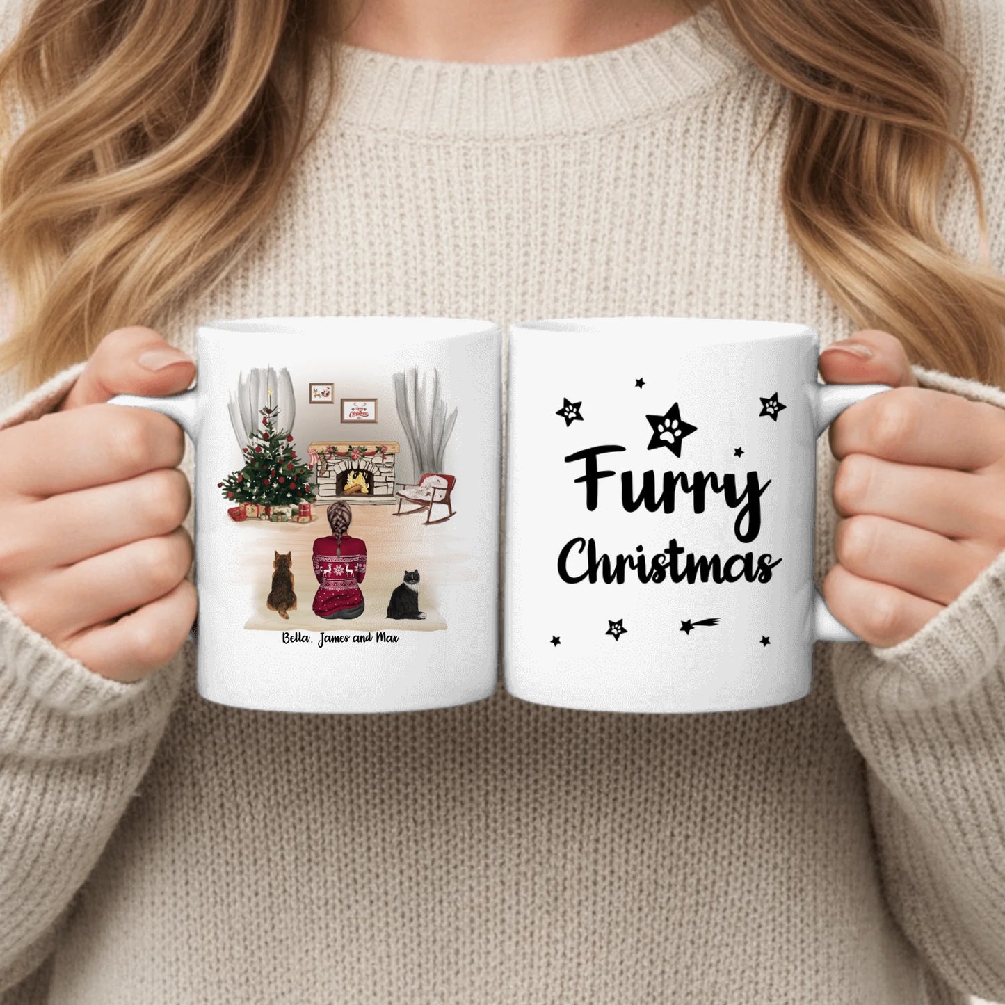 By the fireplace - Personalised Mug