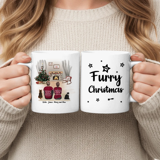 Couple by the fireplace - Personalised Mug