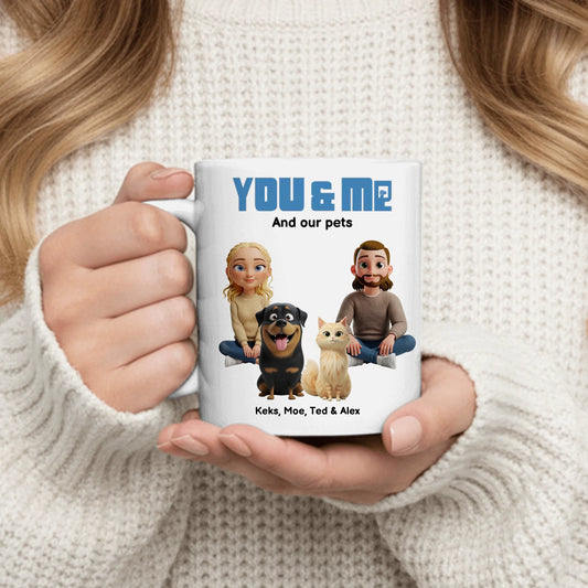 You and me and our animals - Personalised Mug