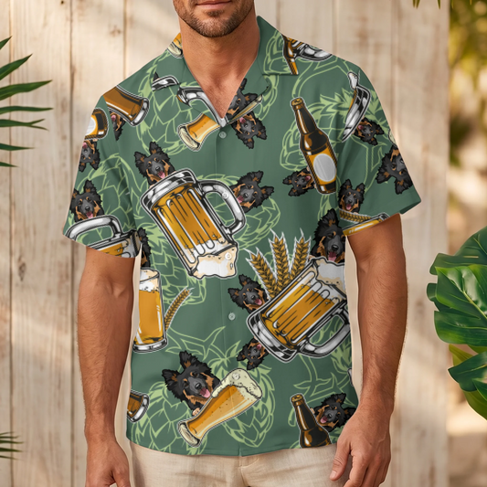 Beer with dogs - Personalised Hawaiian Shirt