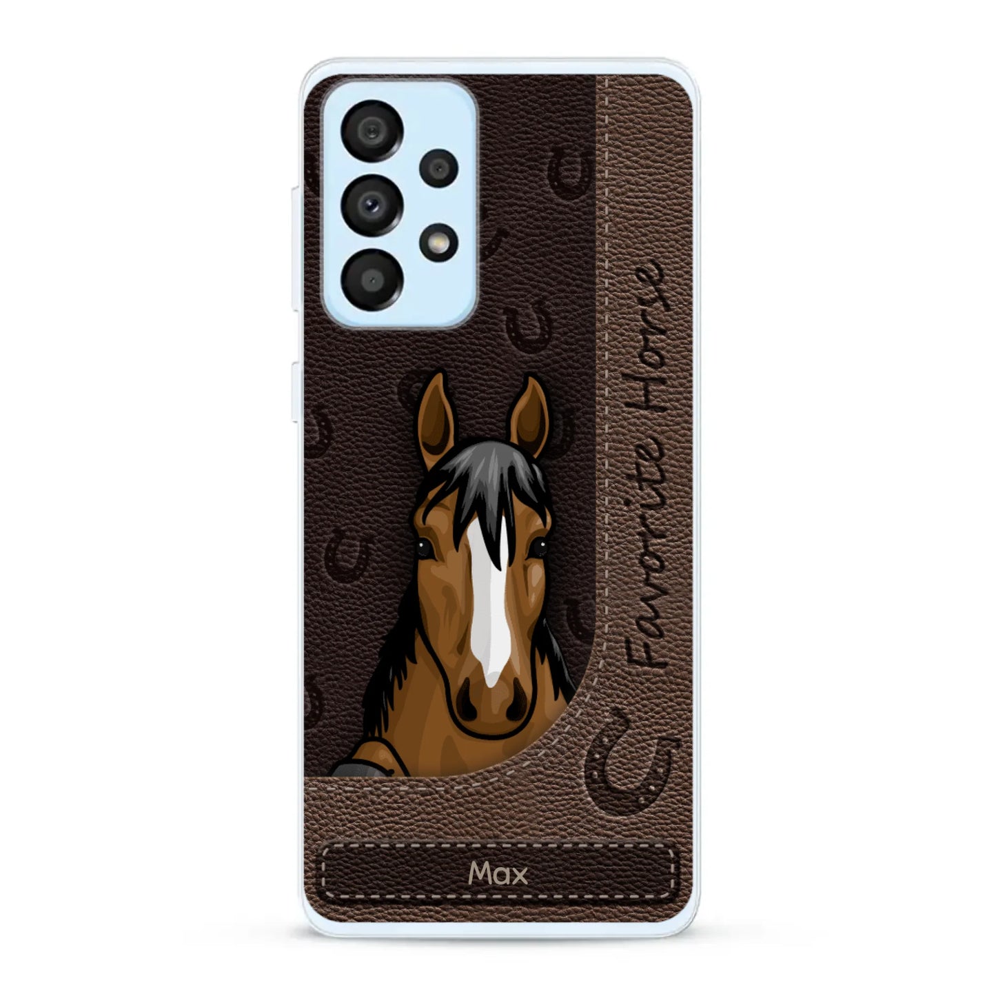 Peeking horses leather Look - Personalised Phone Case