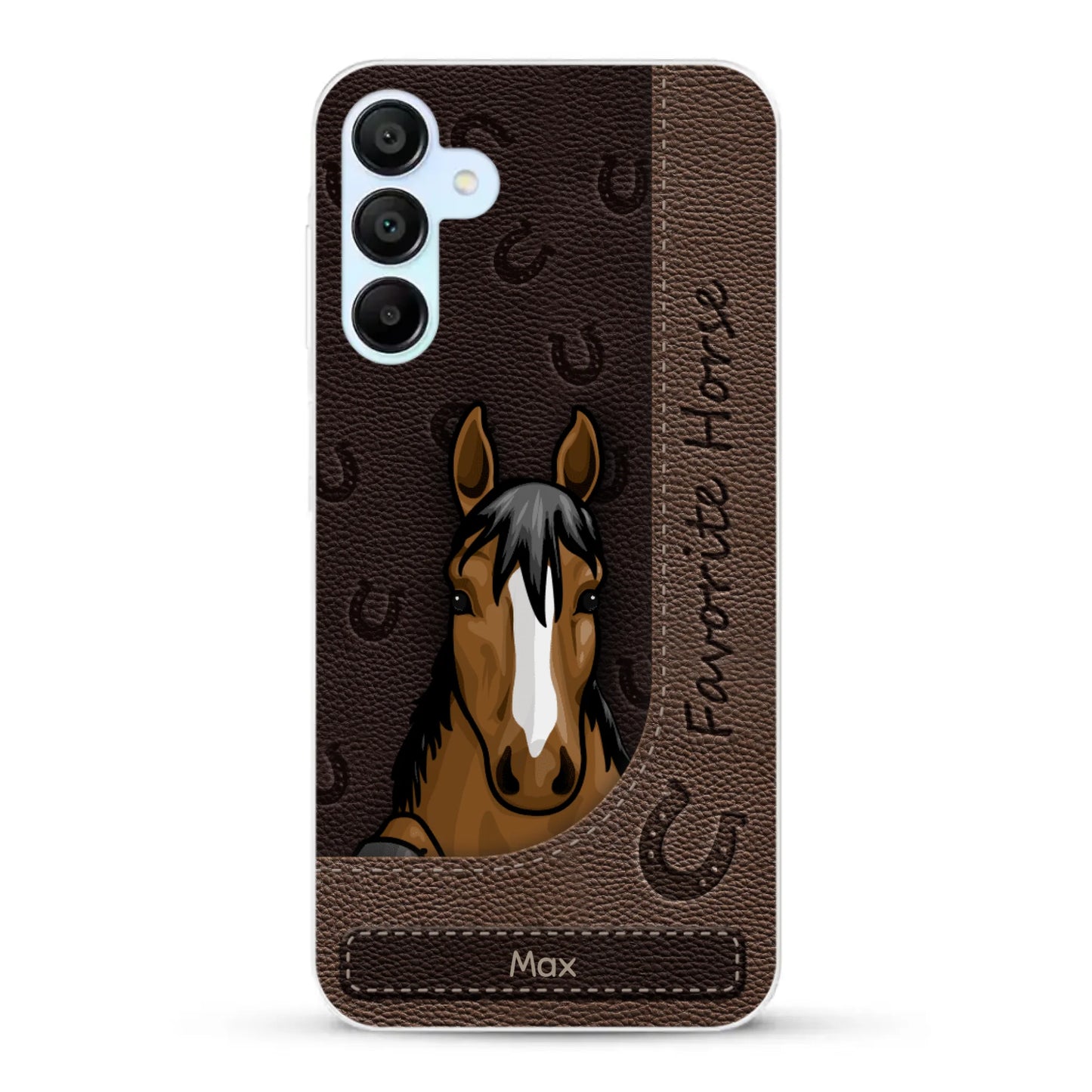 Peeking horses leather Look - Personalised Phone Case