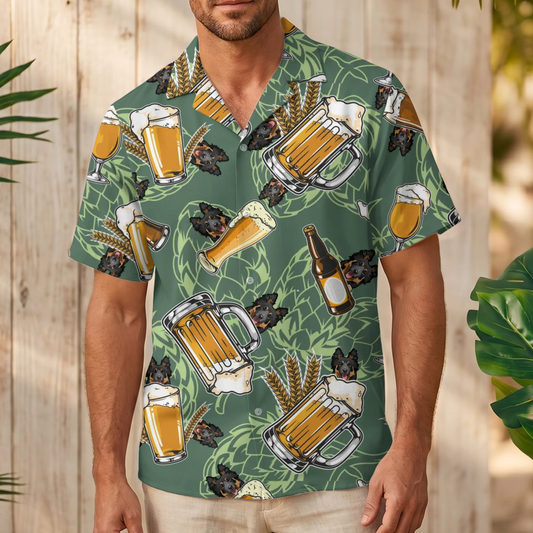 Beer with dogs - Personalised Hawaiian Shirt
