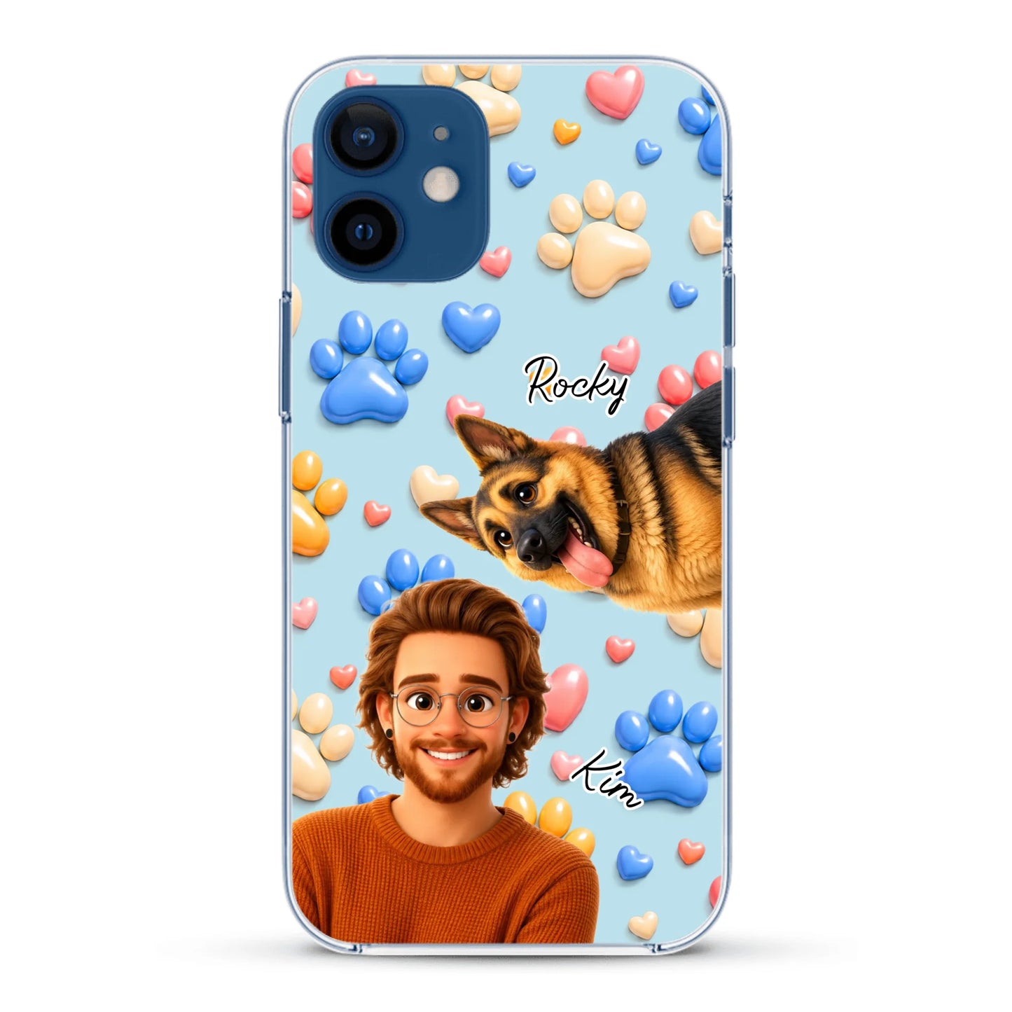 Cartoon Person + Pet - Personalised Phone Case