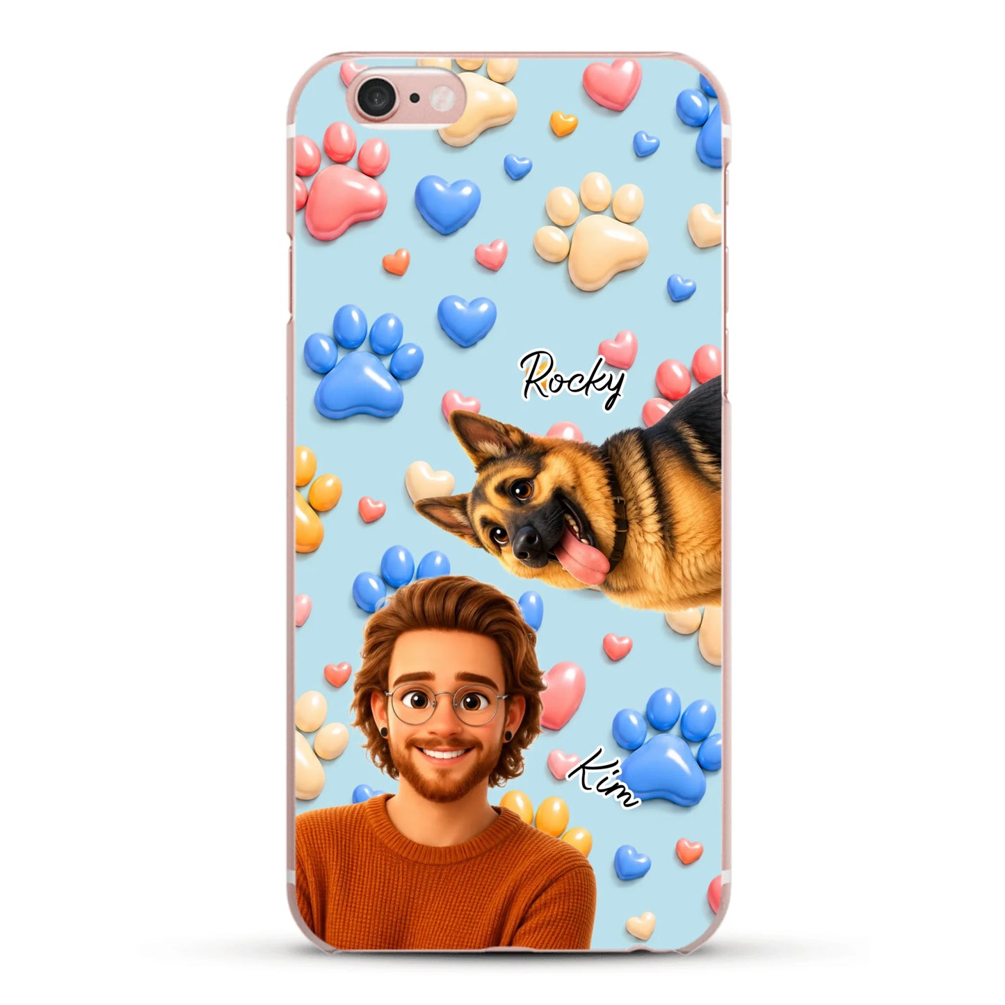 Cartoon Person + Pet - Personalised Phone Case