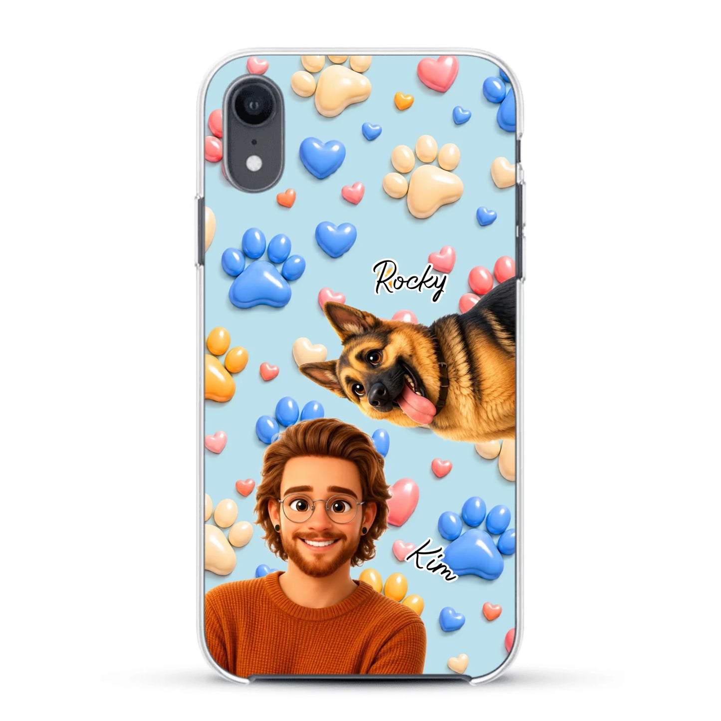 Cartoon Person + Pet - Personalised Phone Case