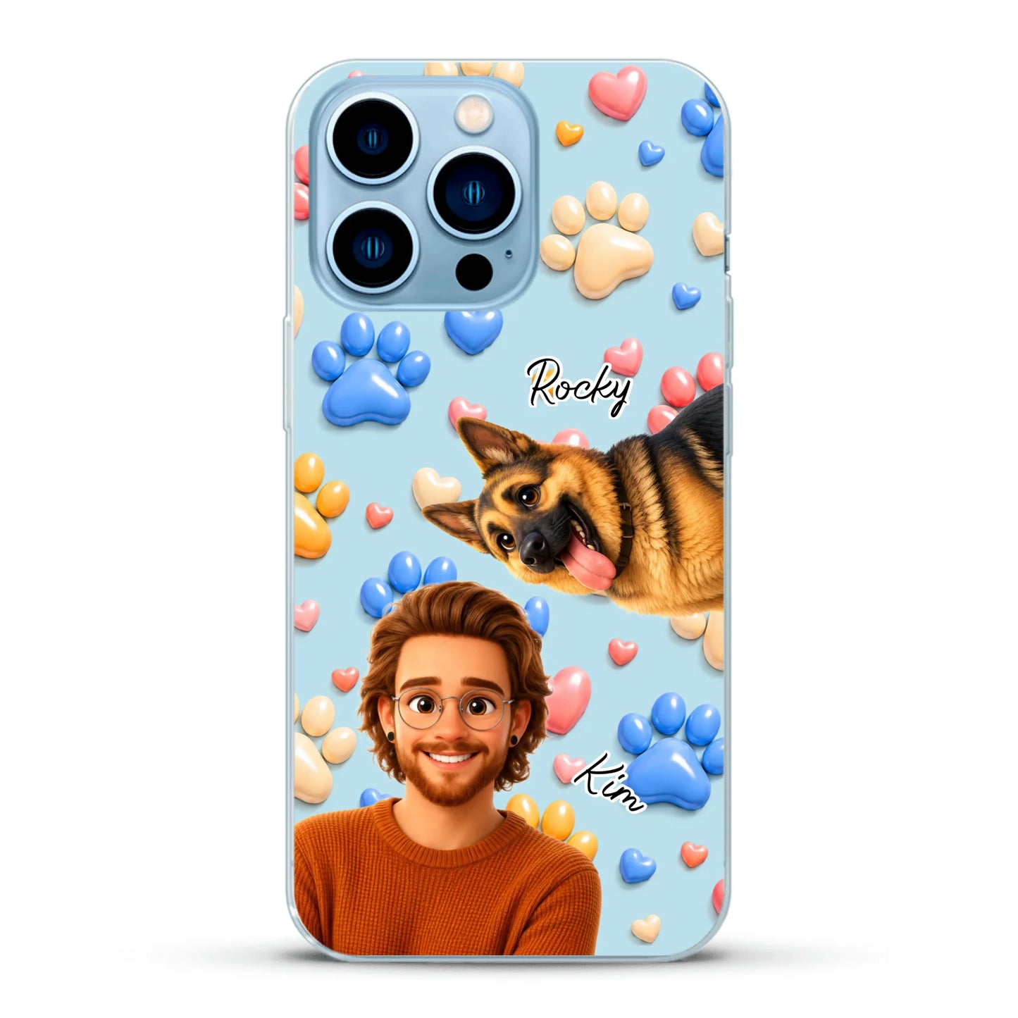 Cartoon Person + Pet - Personalised Phone Case