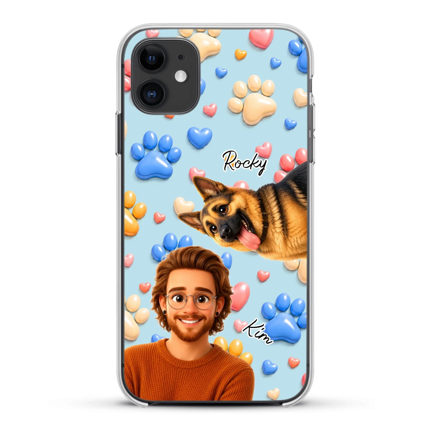 Cartoon Person + Pet - Personalised Phone Case
