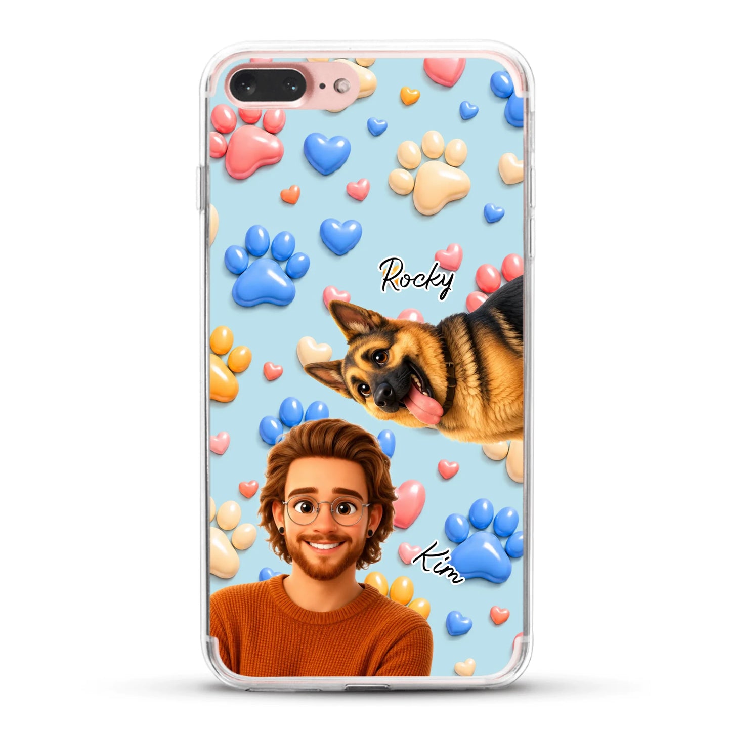 Cartoon Person + Pet - Personalised Phone Case