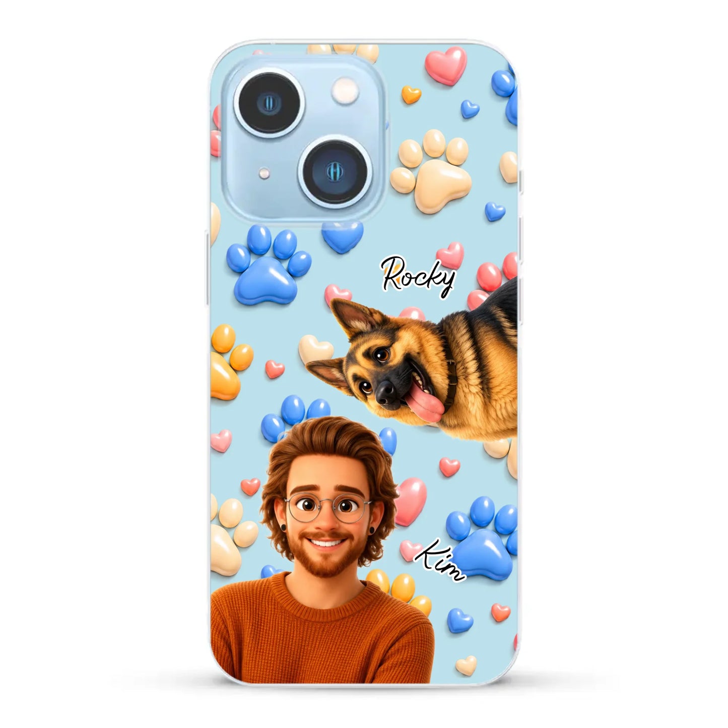 Cartoon Person + Pet - Personalised Phone Case