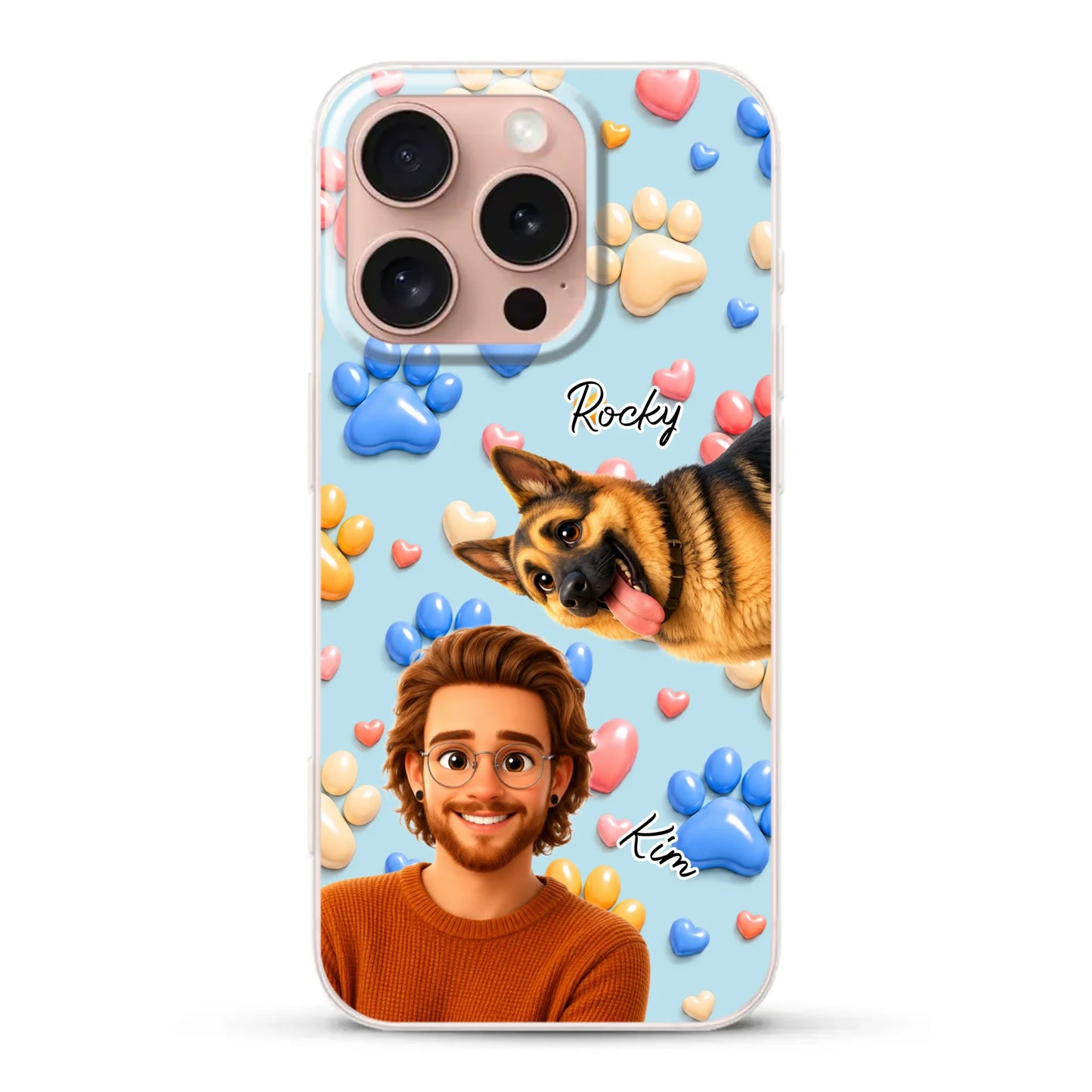 Cartoon Person + Pet - Personalised Phone Case