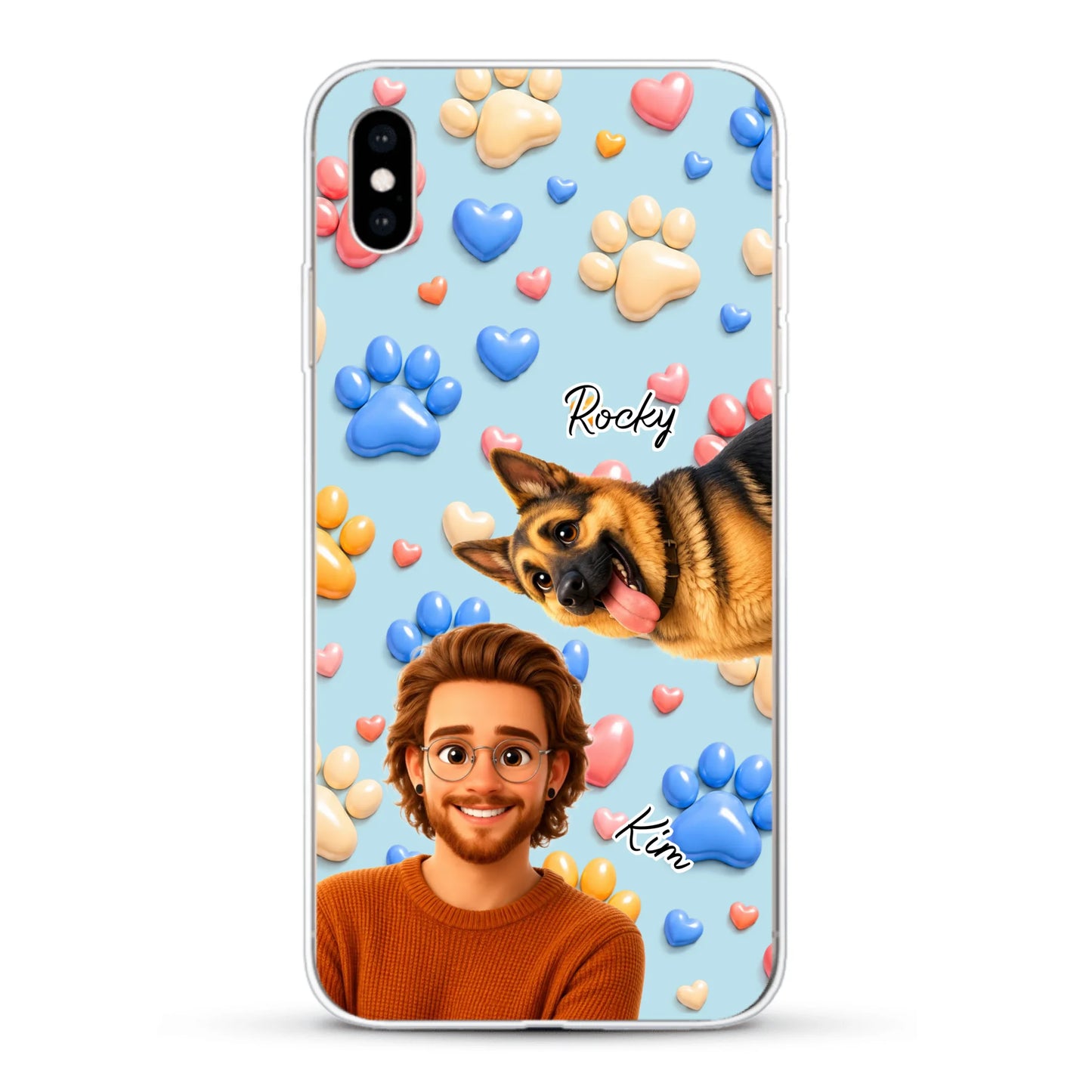 Cartoon Person + Pet - Personalised Phone Case