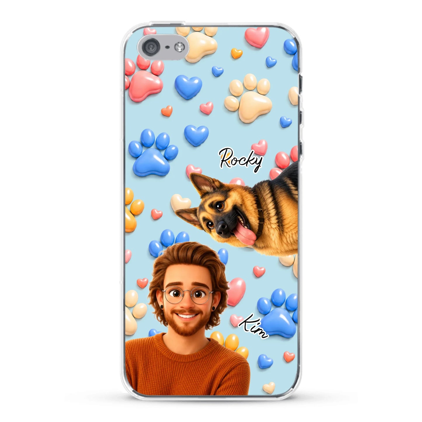Cartoon Person + Pet - Personalised Phone Case