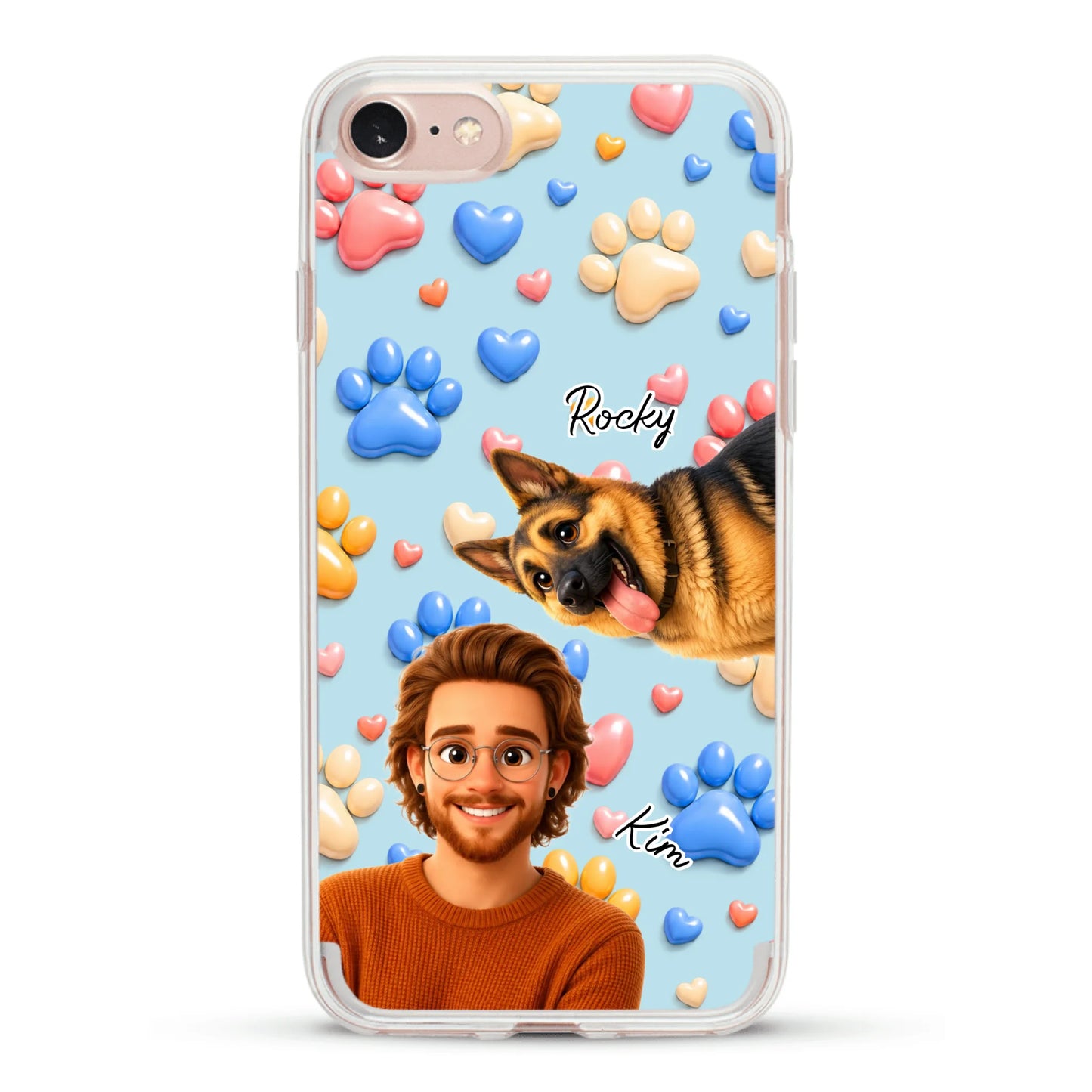 Cartoon Person + Pet - Personalised Phone Case