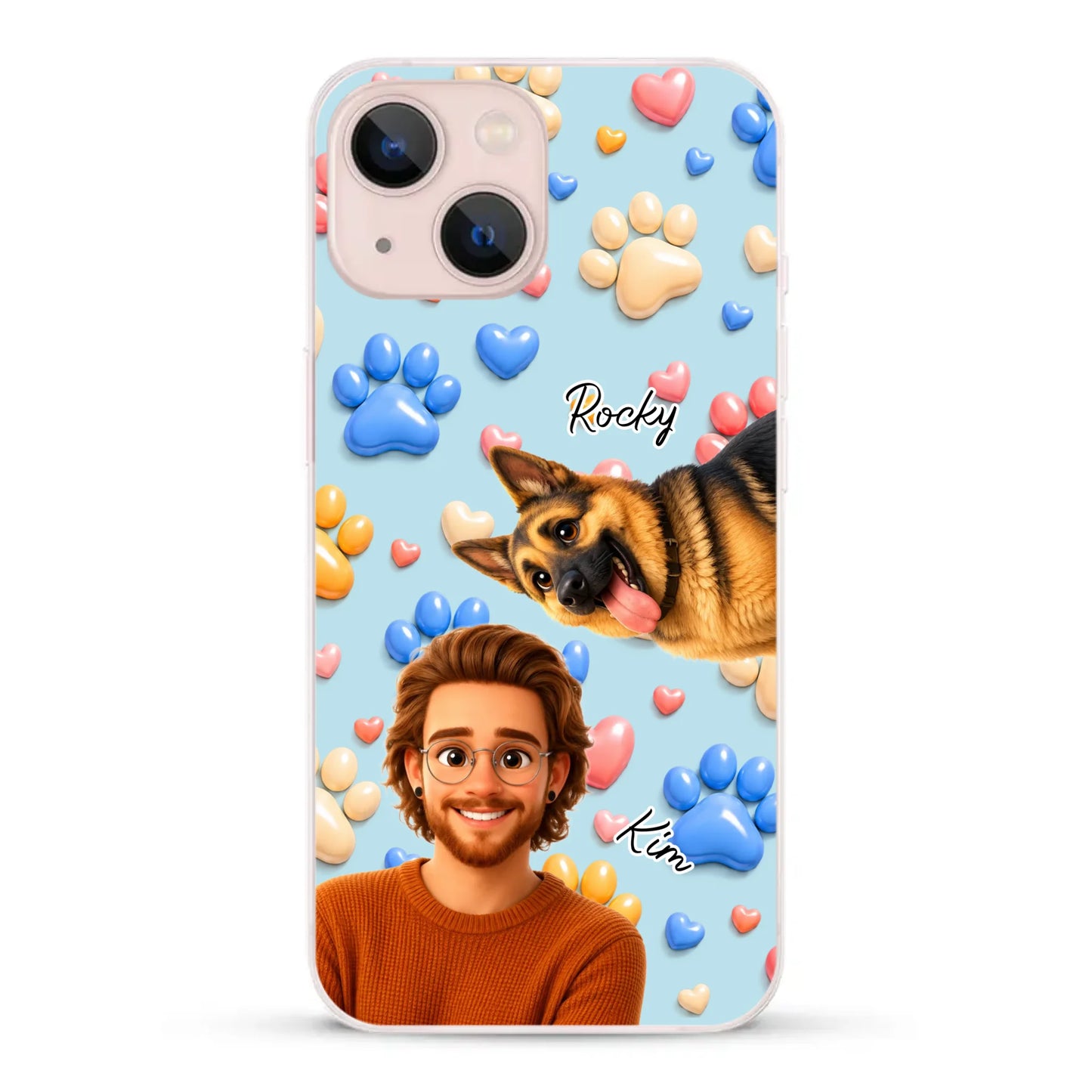 Cartoon Person + Pet - Personalised Phone Case