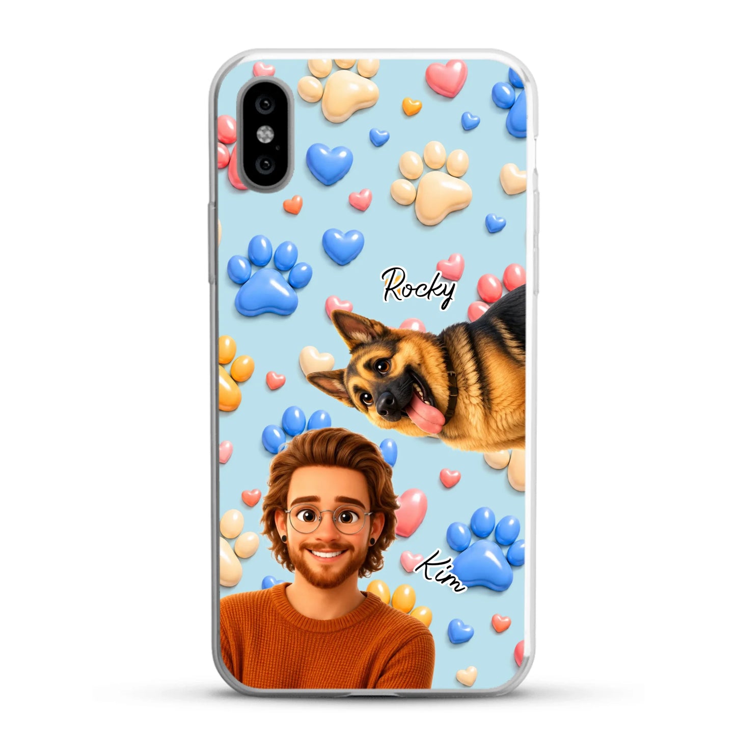 Cartoon Person + Pet - Personalised Phone Case