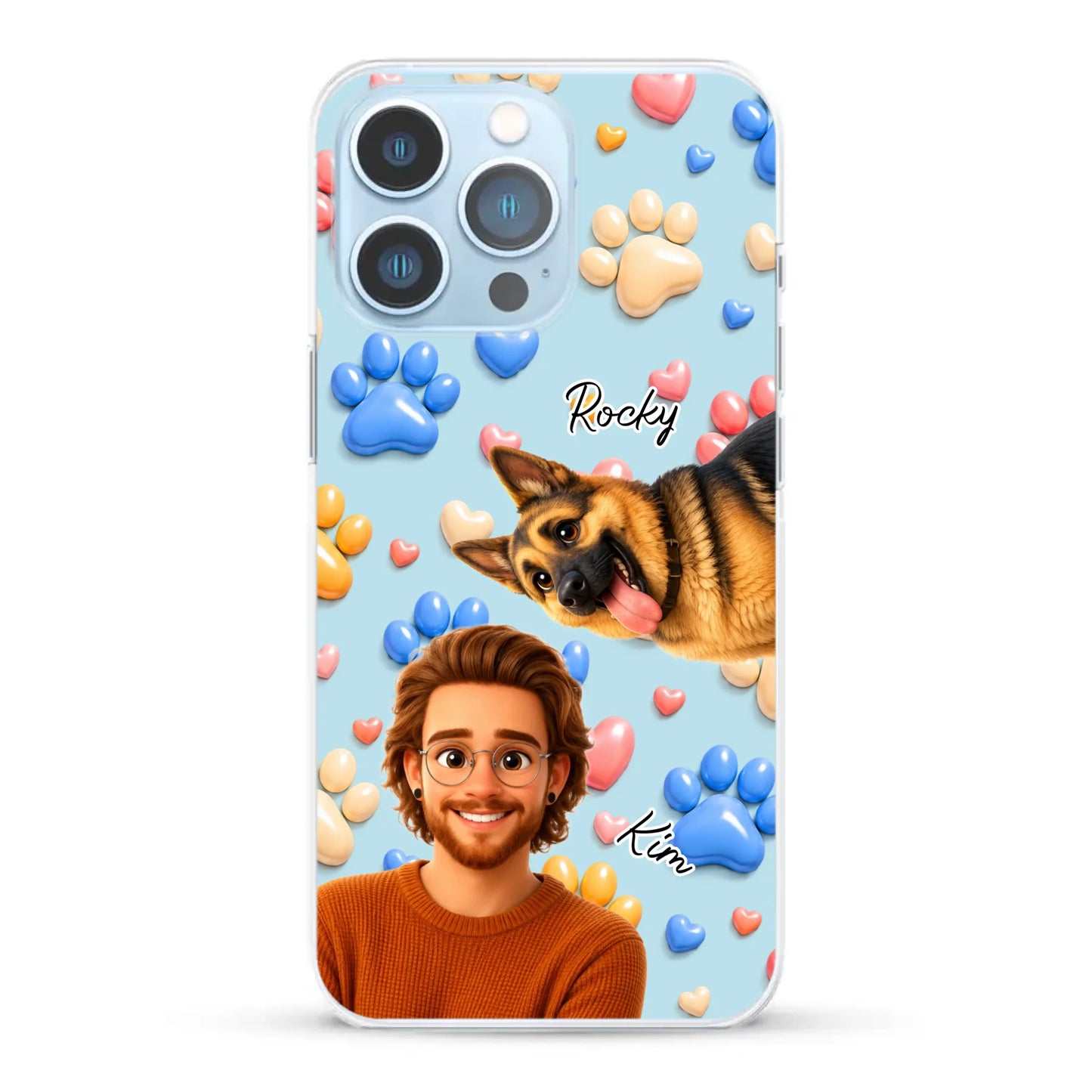 Cartoon Person + Pet - Personalised Phone Case