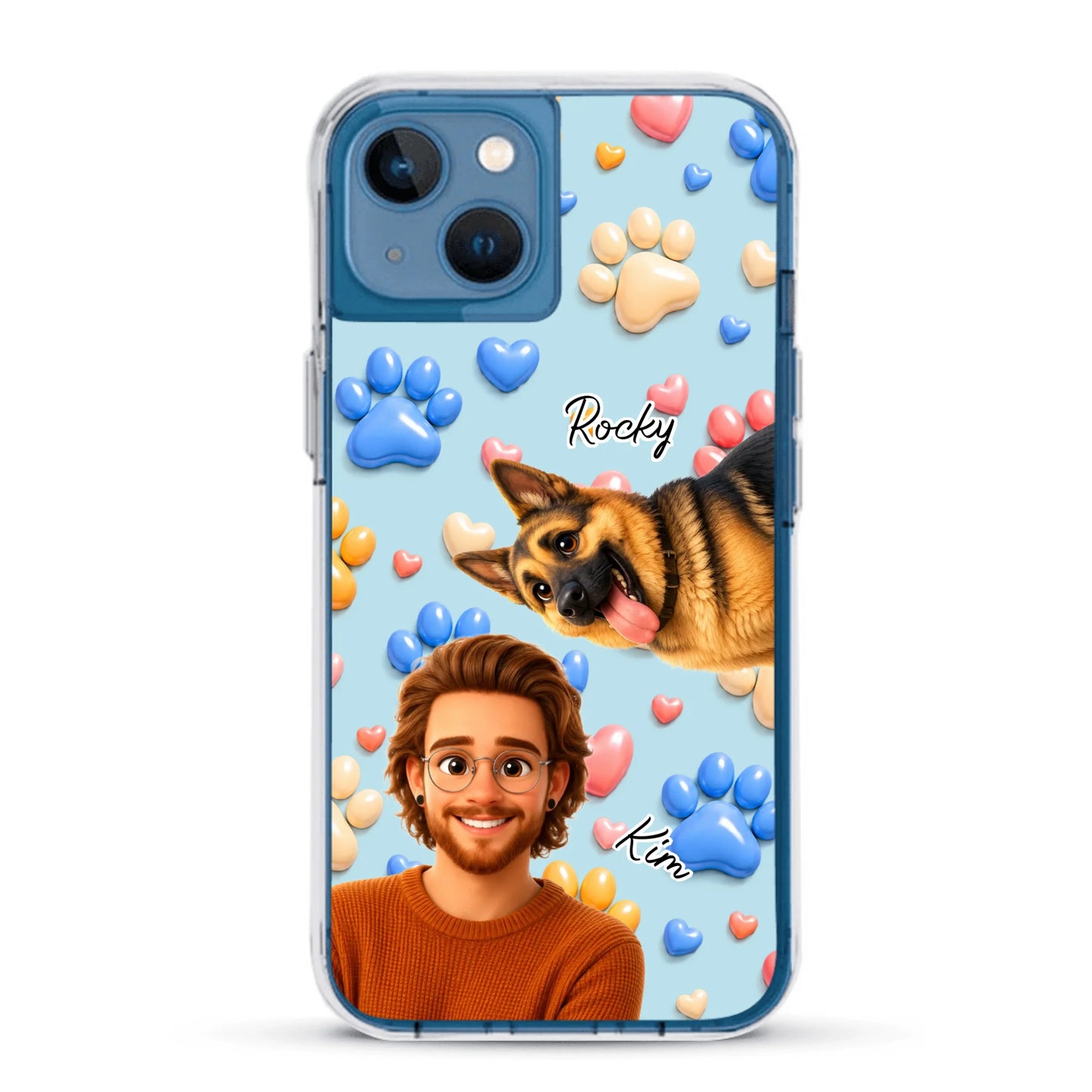 Cartoon Person + Pet - Personalised Phone Case
