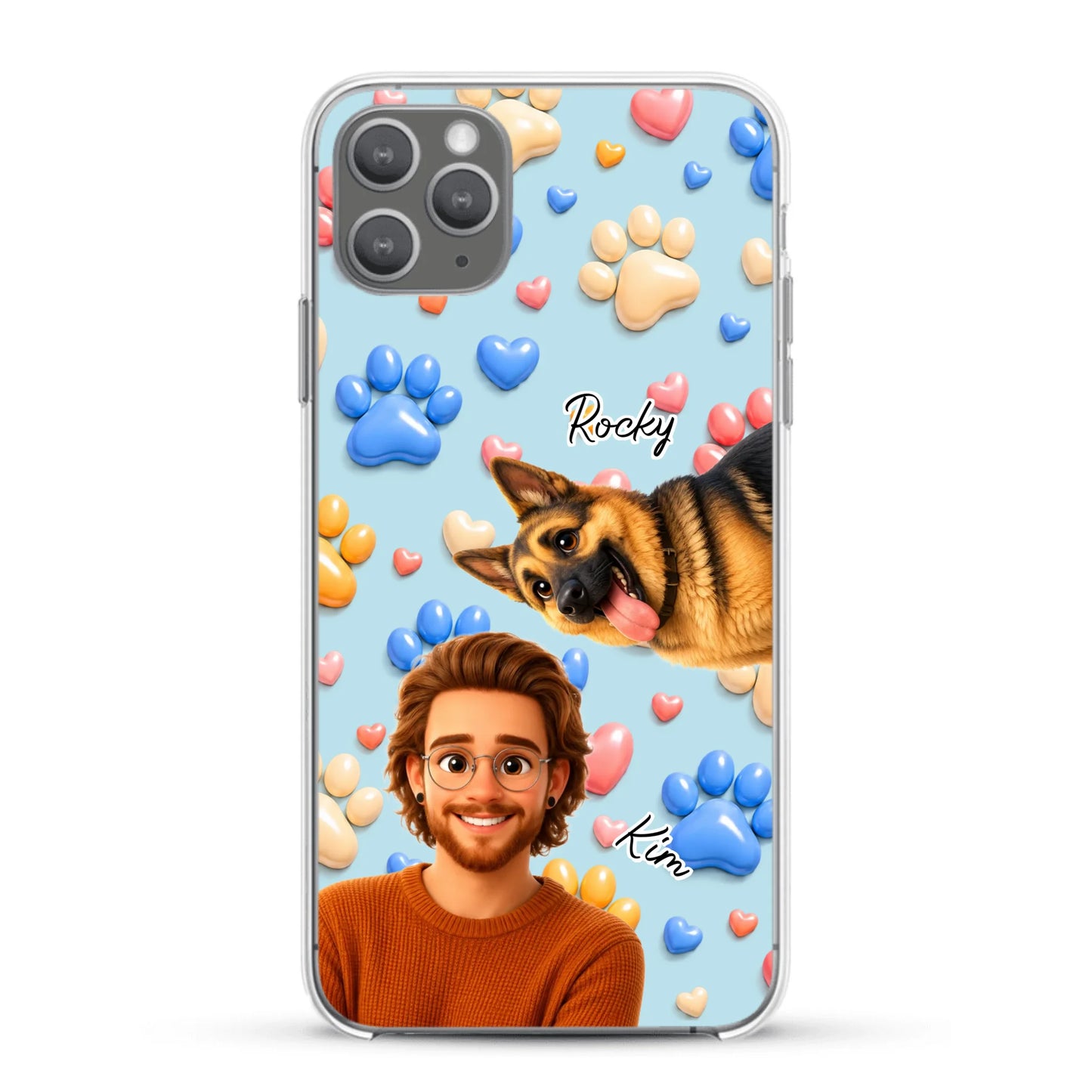 Cartoon Person + Pet - Personalised Phone Case