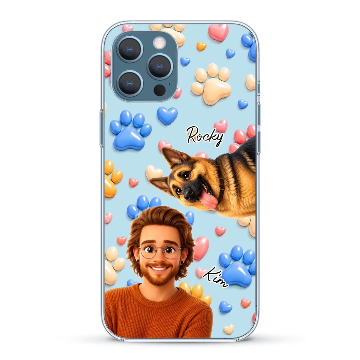 Cartoon Person + Pet - Personalised Phone Case