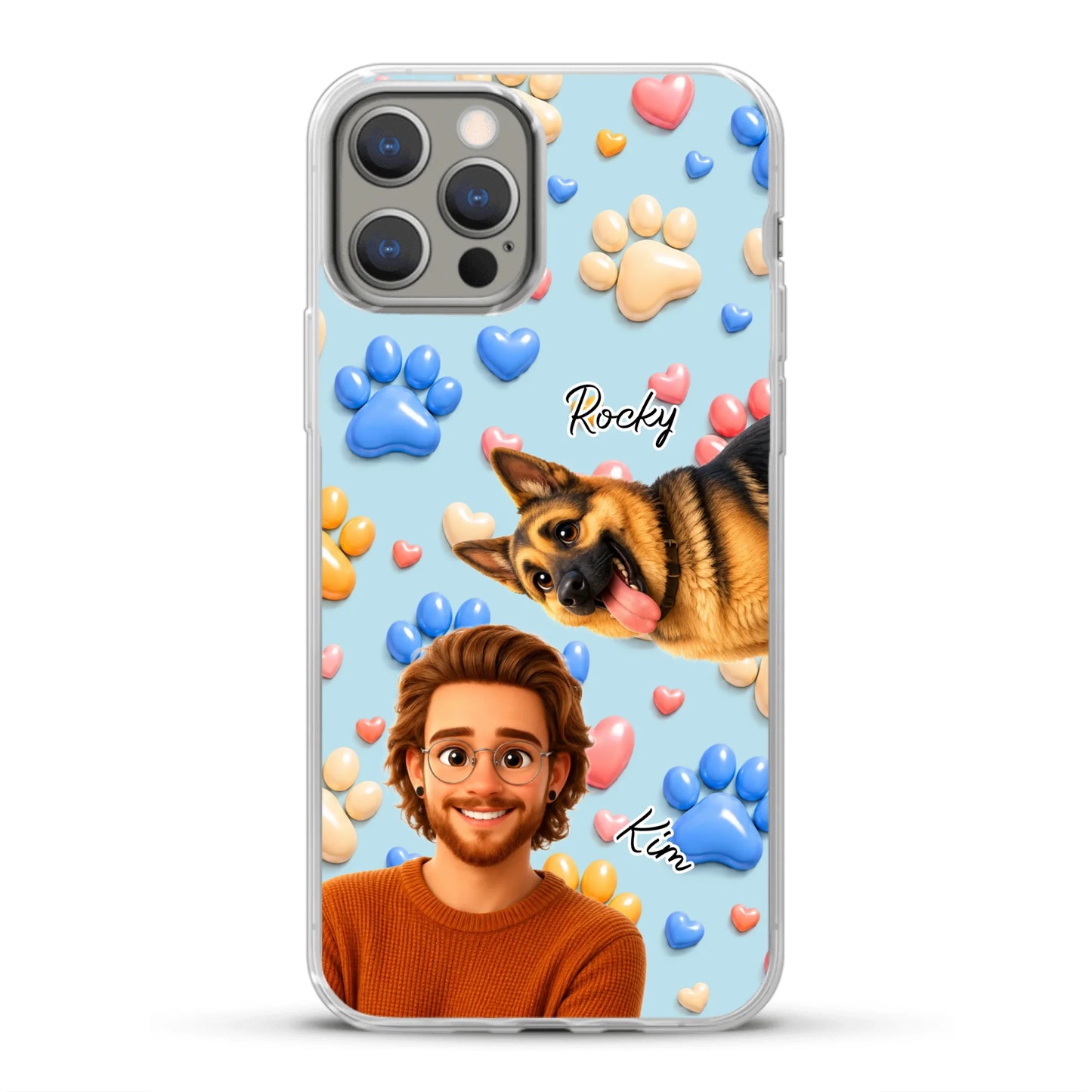 Cartoon Person + Pet - Personalised Phone Case