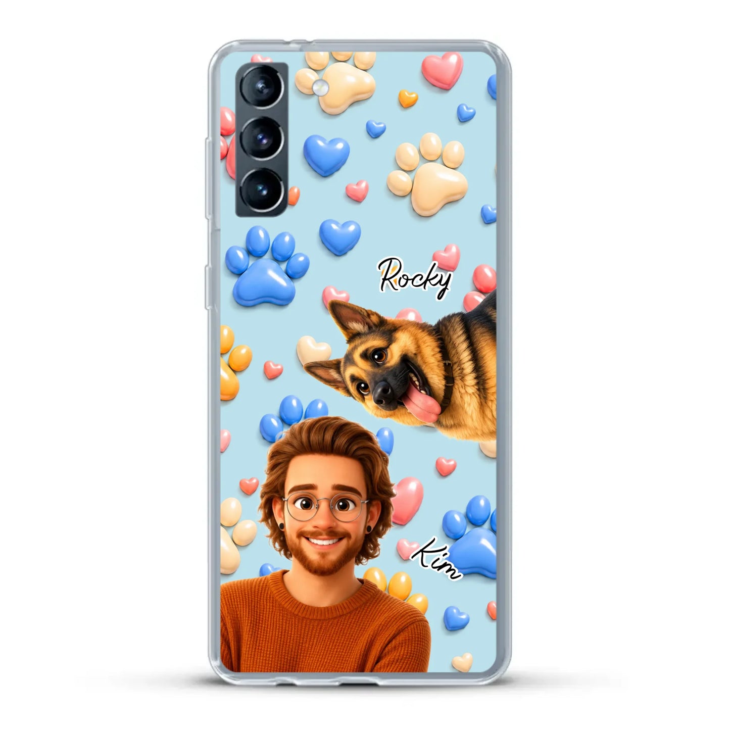 Cartoon Person + Pet - Personalised Phone Case