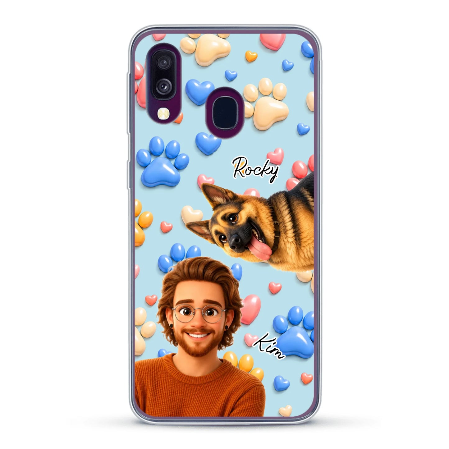 Cartoon Person + Pet - Personalised Phone Case