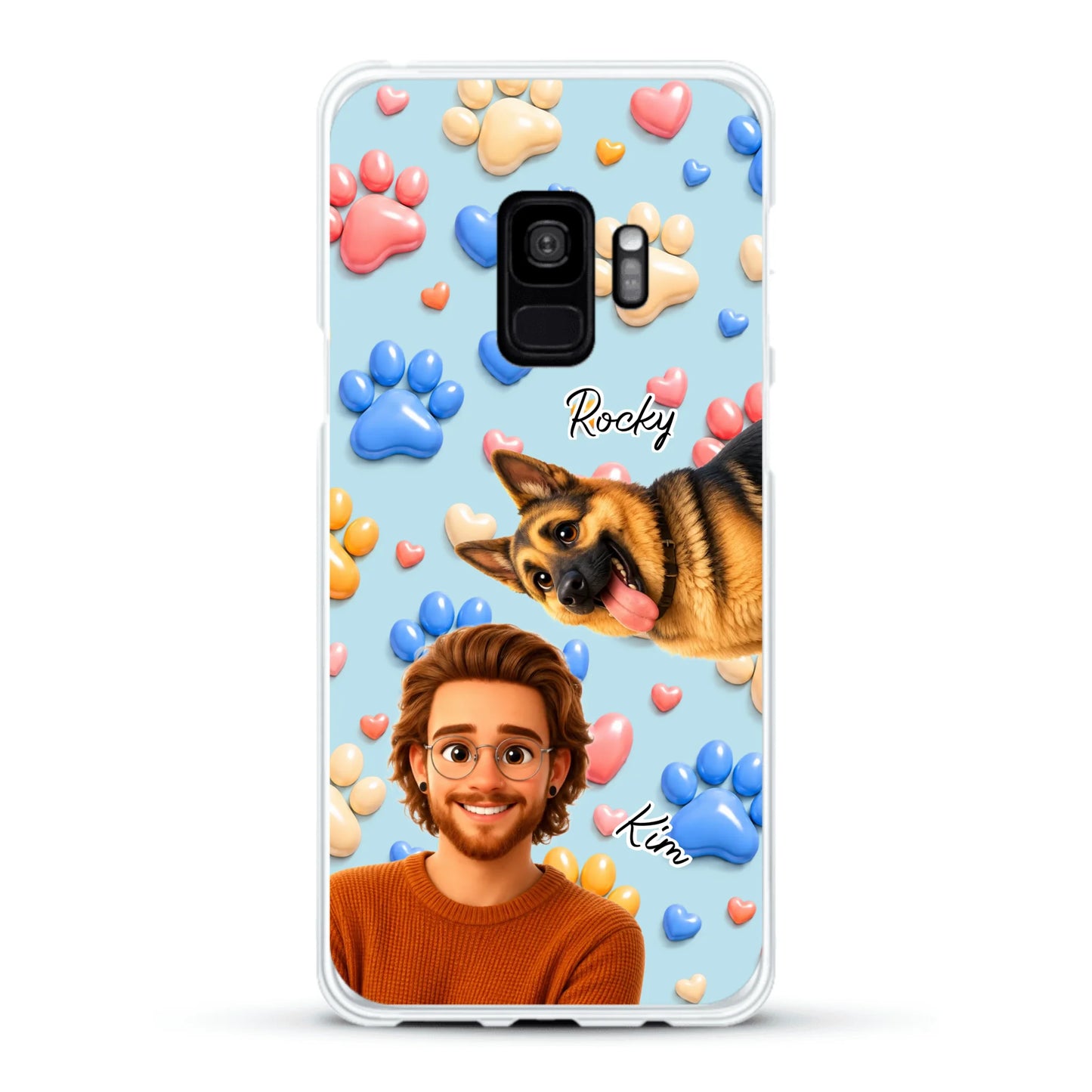 Cartoon Person + Pet - Personalised Phone Case