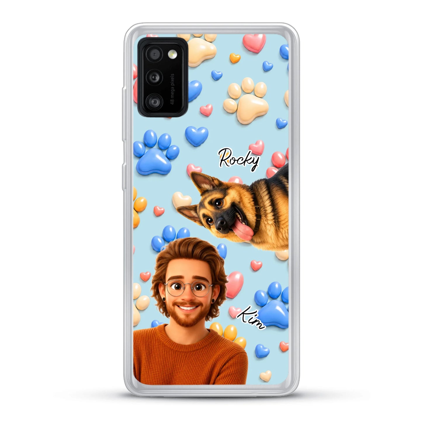 Cartoon Person + Pet - Personalised Phone Case