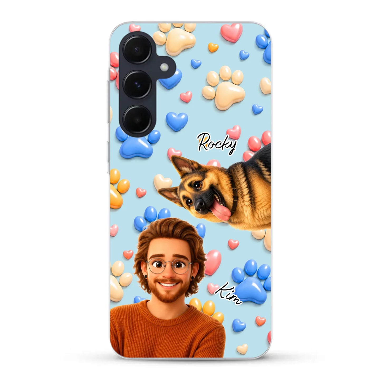 Cartoon Person + Pet - Personalised Phone Case