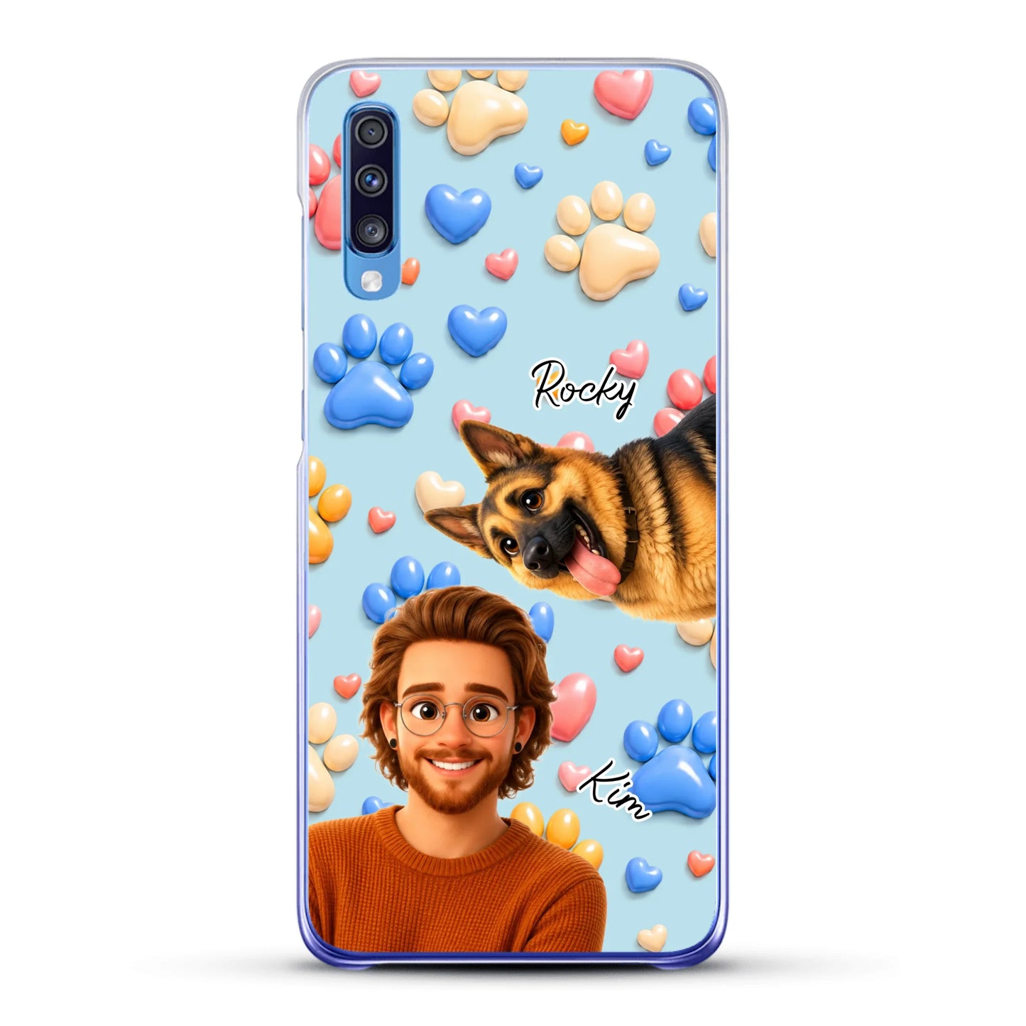 Cartoon Person + Pet - Personalised Phone Case