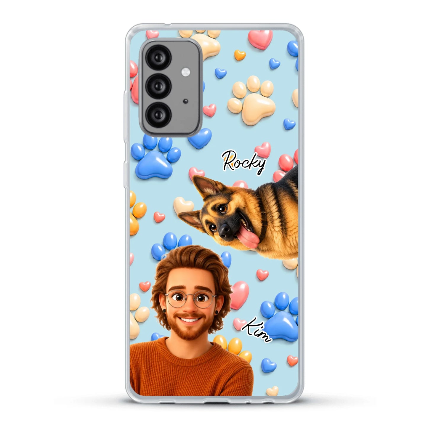 Cartoon Person + Pet - Personalised Phone Case
