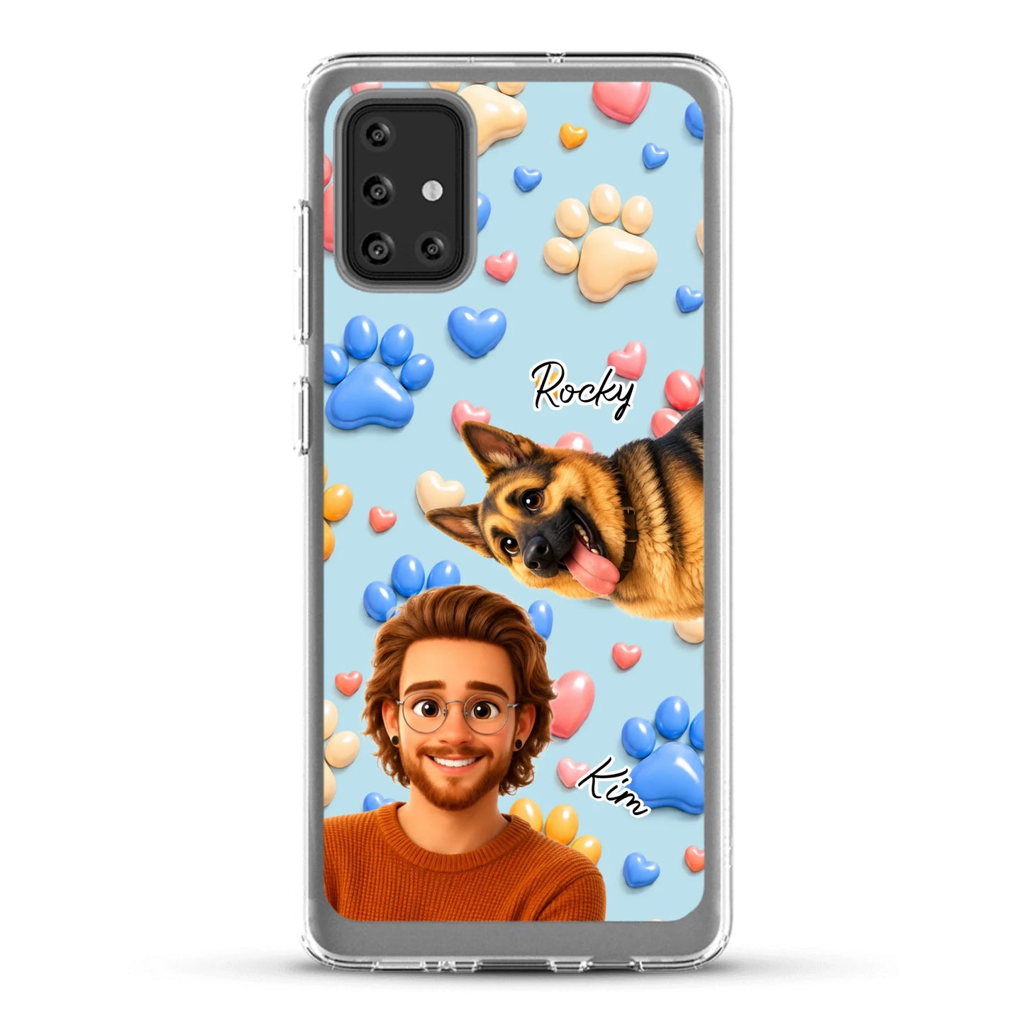 Cartoon Person + Pet - Personalised Phone Case