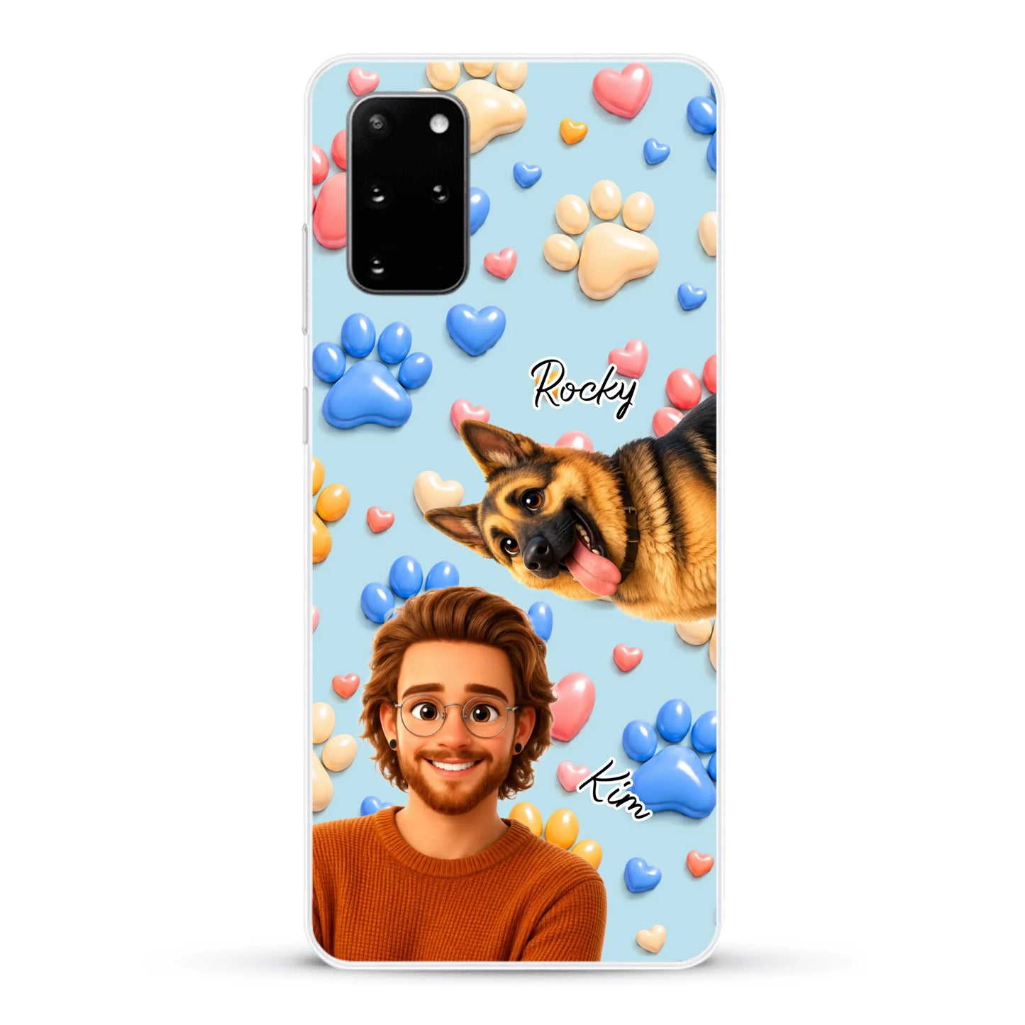 Cartoon Person + Pet - Personalised Phone Case