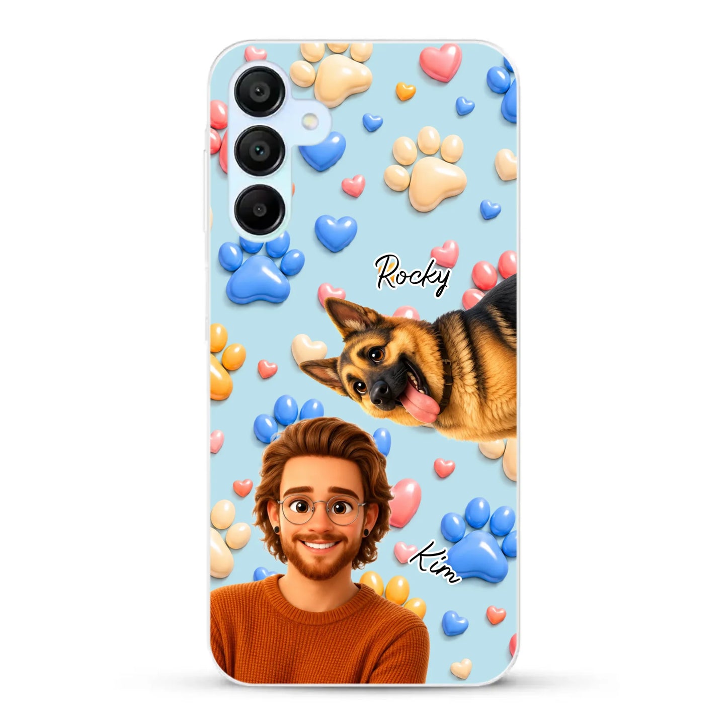 Cartoon Person + Pet - Personalised Phone Case