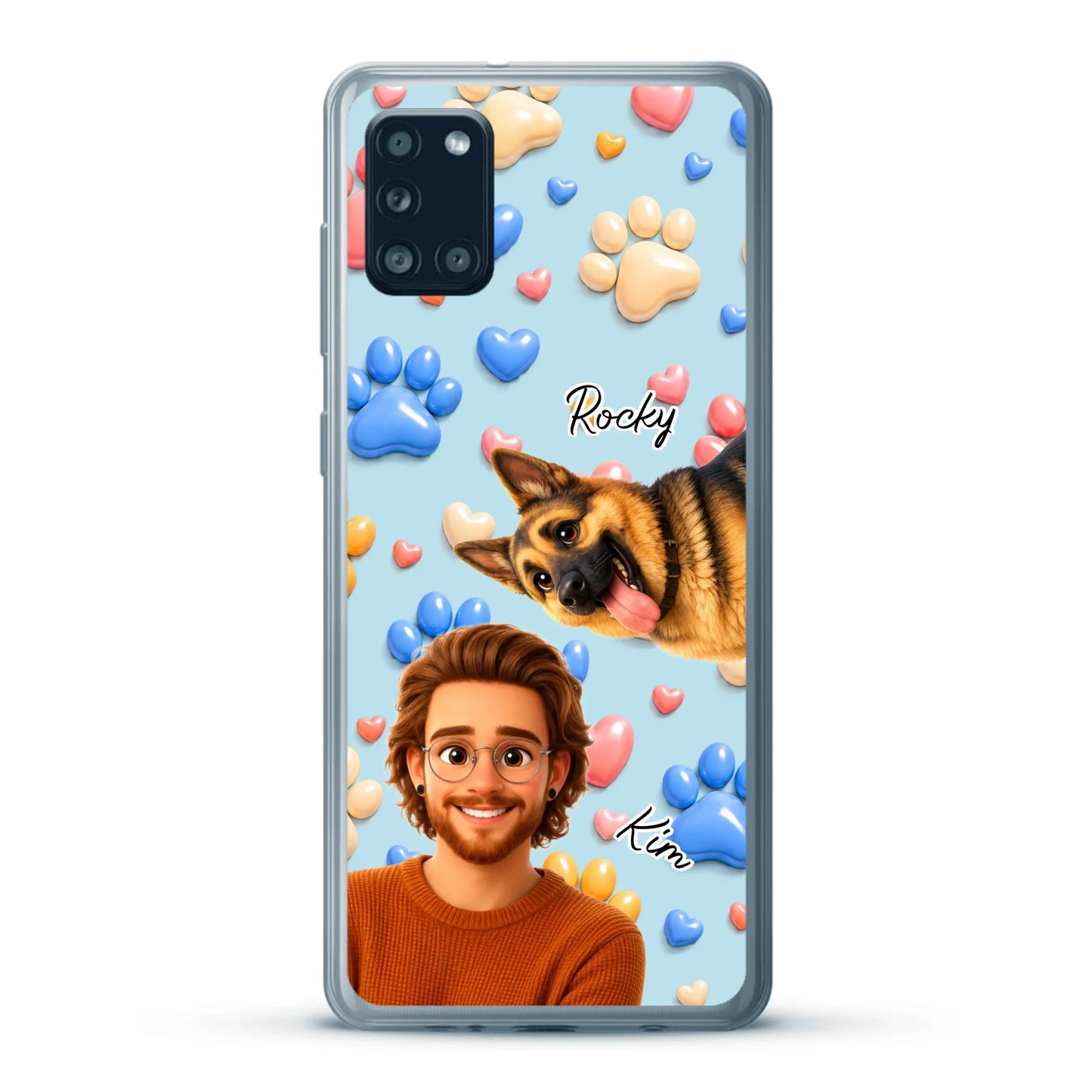 Cartoon Person + Pet - Personalised Phone Case