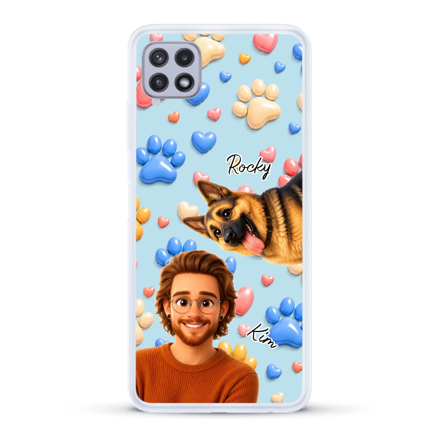 Cartoon Person + Pet - Personalised Phone Case
