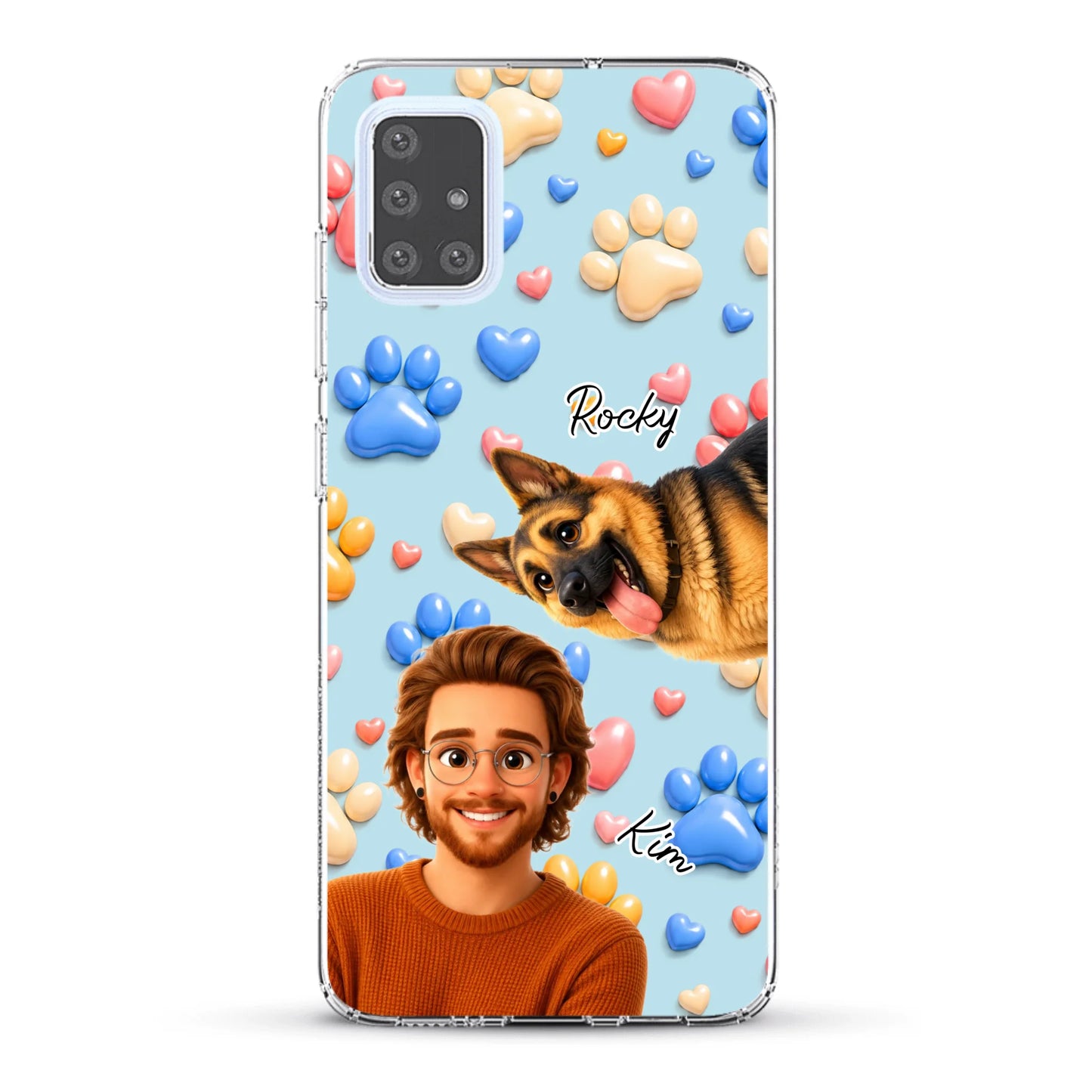 Cartoon Person + Pet - Personalised Phone Case