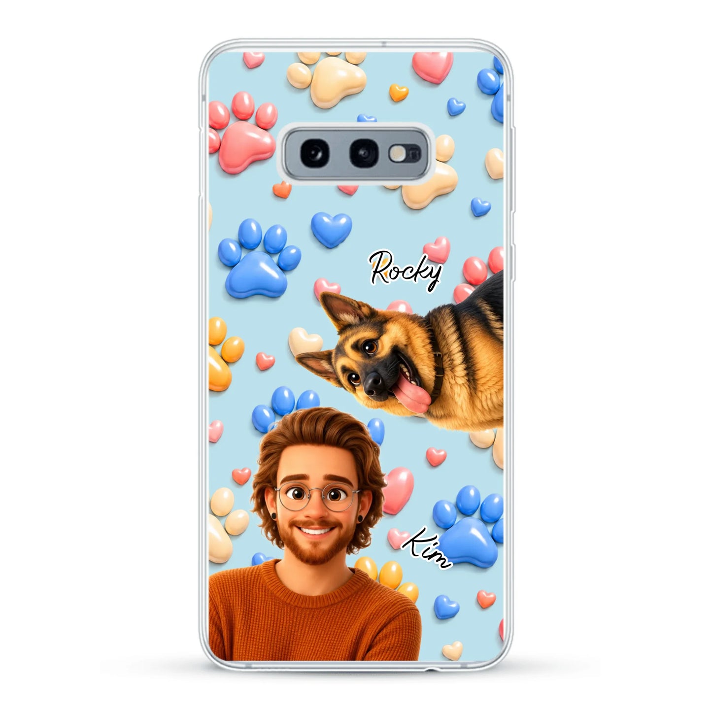 Cartoon Person + Pet - Personalised Phone Case